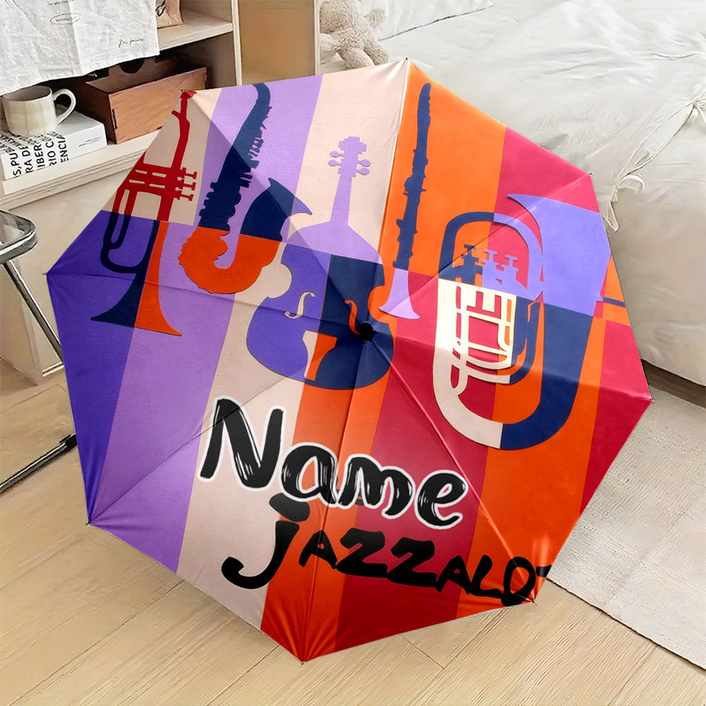 Musical Instrument And Names - مظلة مخصصة تحمل اسمك، 
