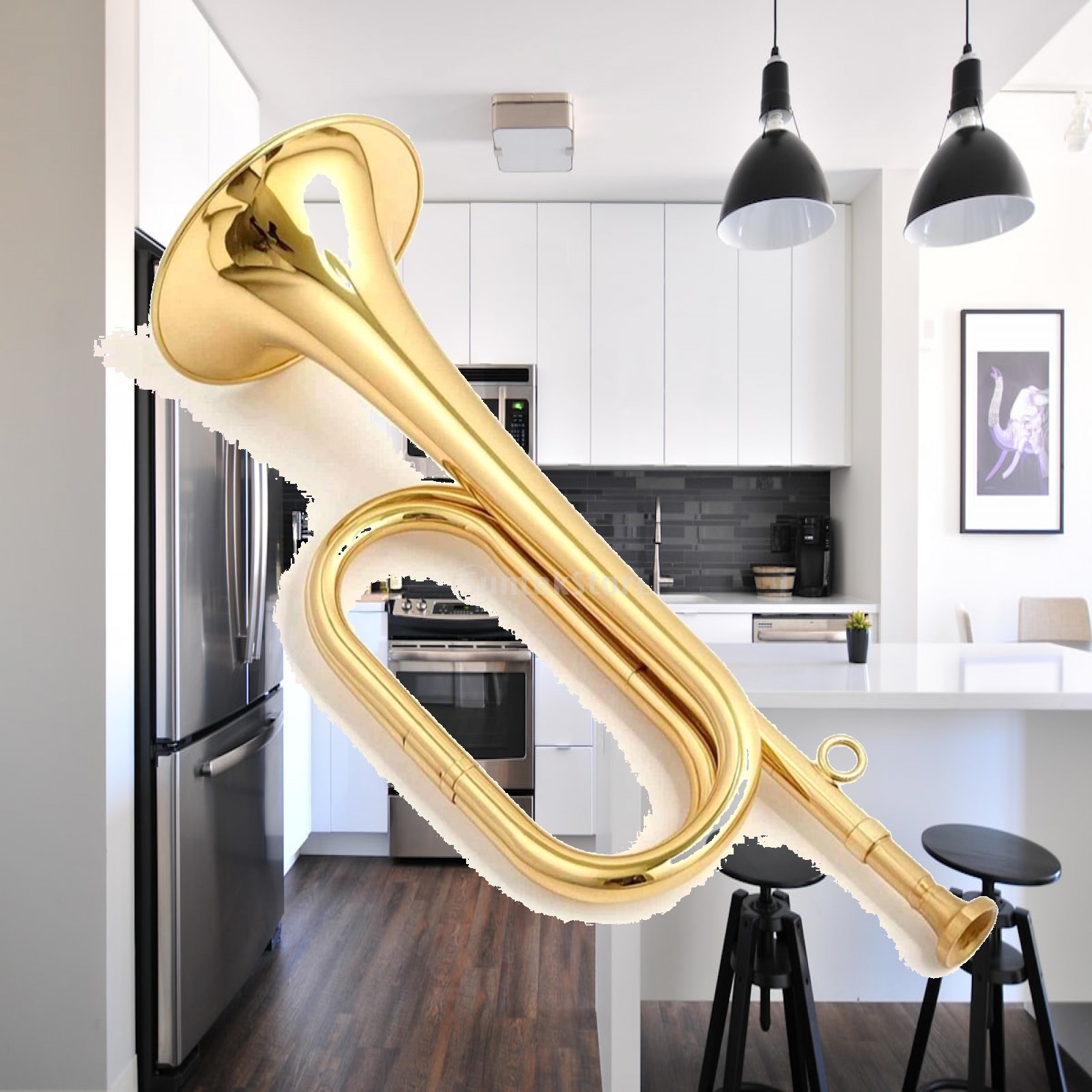 Musical Instrument Bugle - بوق نحاسي صغير للآلات الموسيقية مع